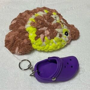 Handmade Crochet Plush Keychain Cute Fish Animal Soft Toy Crocs Bag Charm